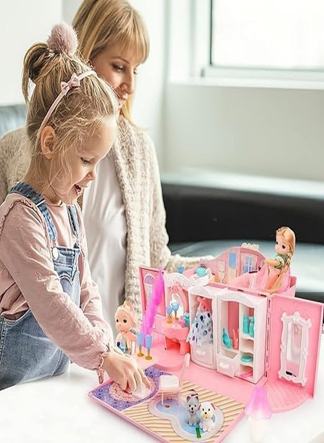 RABJET مجموعة ألعاب مطبخ الأميرة من رابجيت للبنات | مطبخ ألعاب على شكل حقيبة يد | مجموعة طبخ بيت الأحلام | إكسسوارات مطبخ للعب التخيلي | هدية للأطفال من سن 3 إلى 12 عامًا - Image 4